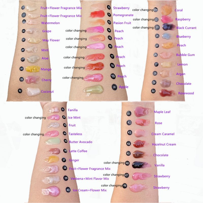 Lip Oil Manufacturer - Vegan Clear Hydrating Lip Moisturizing clear Lipgloss Fruit Flavor Cute & Private Label