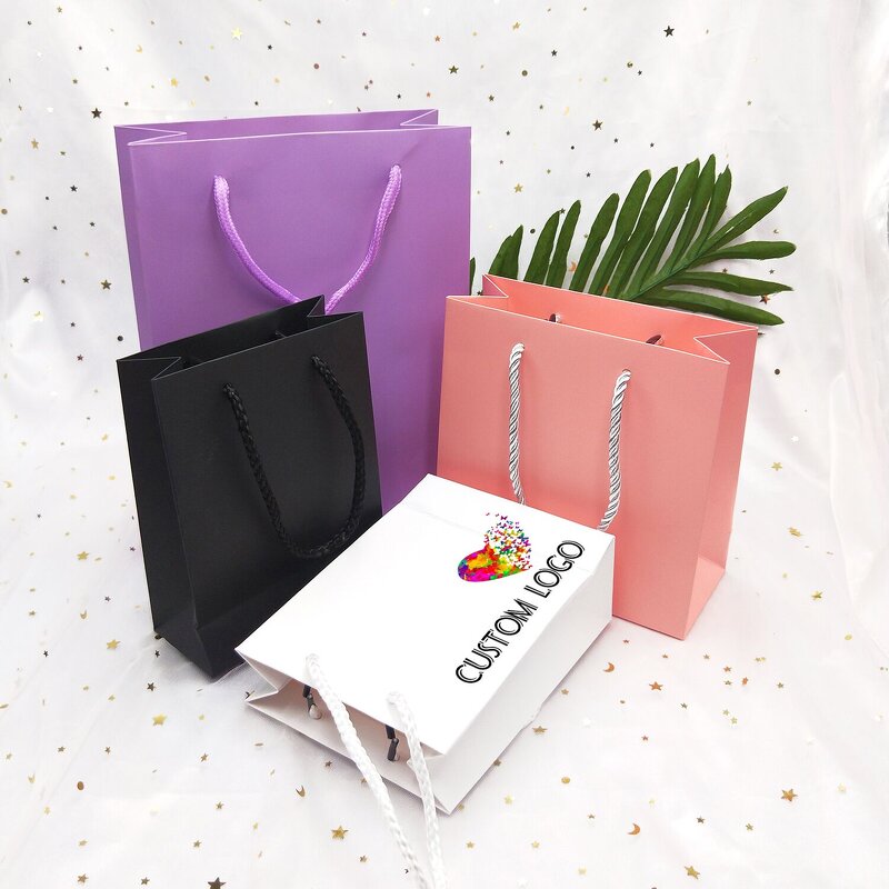 Paper Bags Manufacturer - Purple Packaging Mini Handbag Lashes Gift Bag Jewelry case Craft Paper