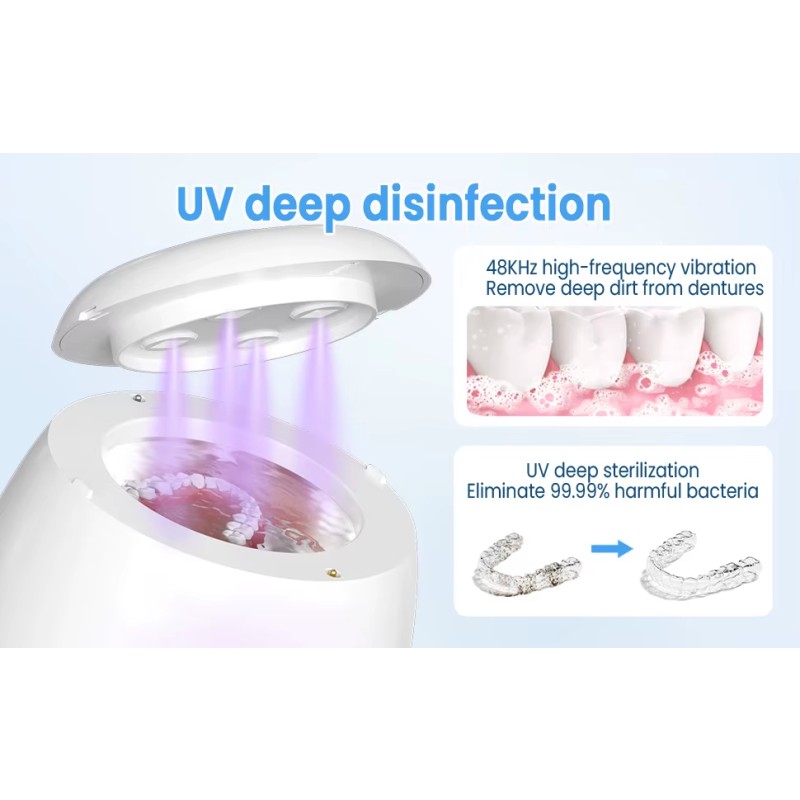 Ultrasonic Teeth Cleaner Supplier - Mini 200ml Tank UV Cleaner