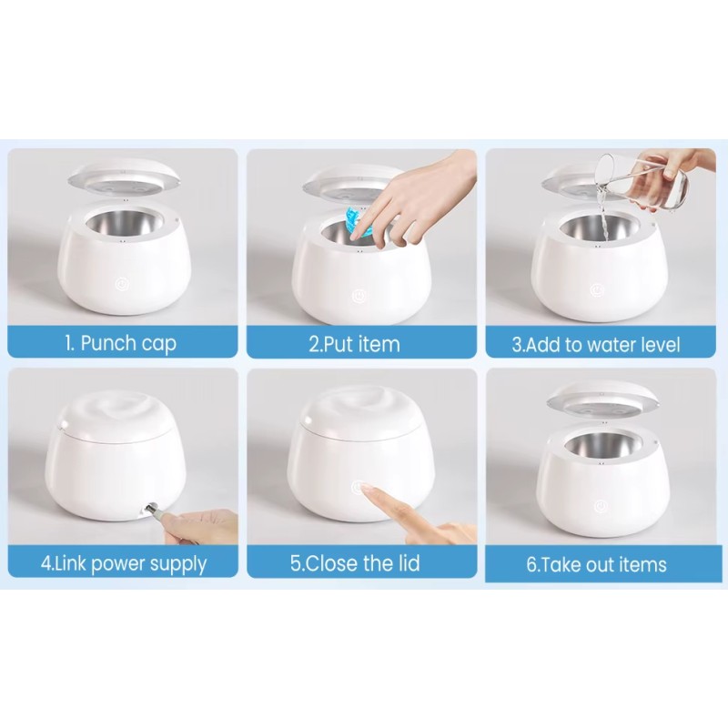 Ultrasonic Teeth Cleaner Supplier - Mini 200ml Tank UV Cleaner