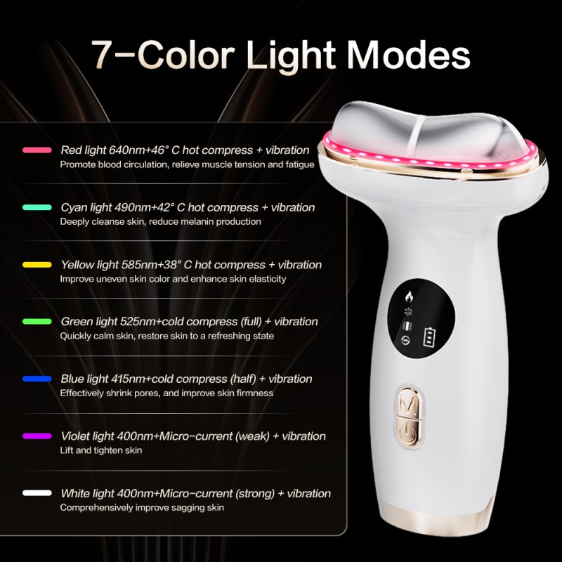 Facial Massager Factory - 7 Color Hot Cold Vibration Lifting