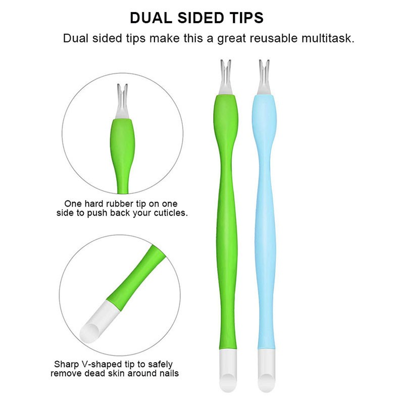 Cuticle Pusher Factory - 2PCS Stainless Steel Gel