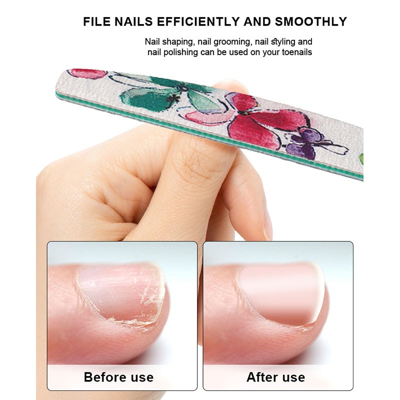 Nail File Supplier - Flower Printed Half Moon UV