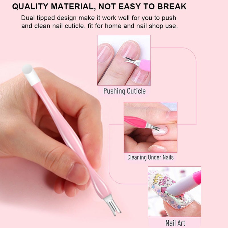 Cuticle Pusher Factory - 2PCS Stainless Steel Gel