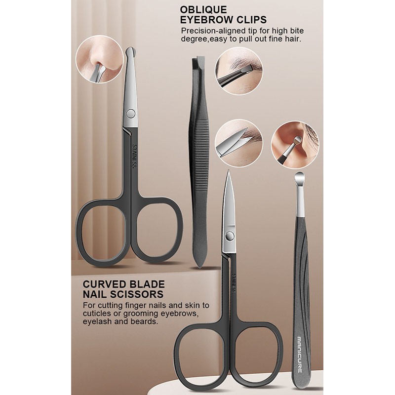 Nail Care Kit Manufacturer - 16 Piece Stainless Steel Gift Set