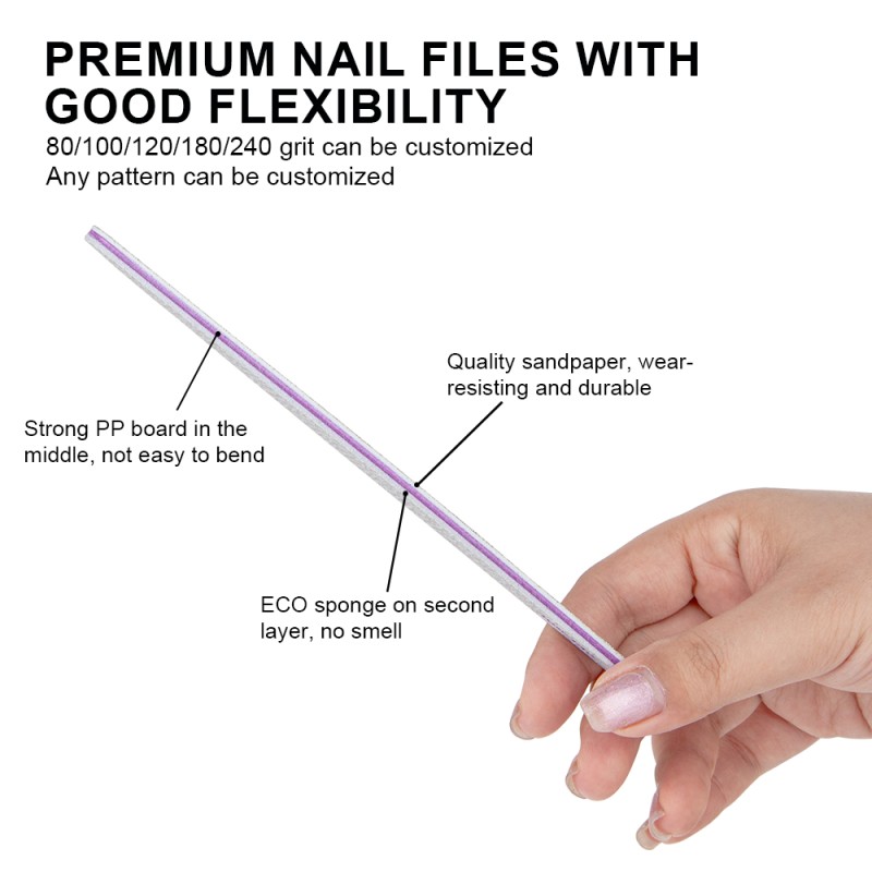 Nail File Manufacturer - Custom Double Side 100/180 Grit