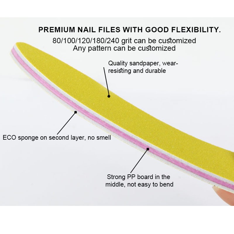 Nail File Factory - Custom Banana Curved 180/240 Grit