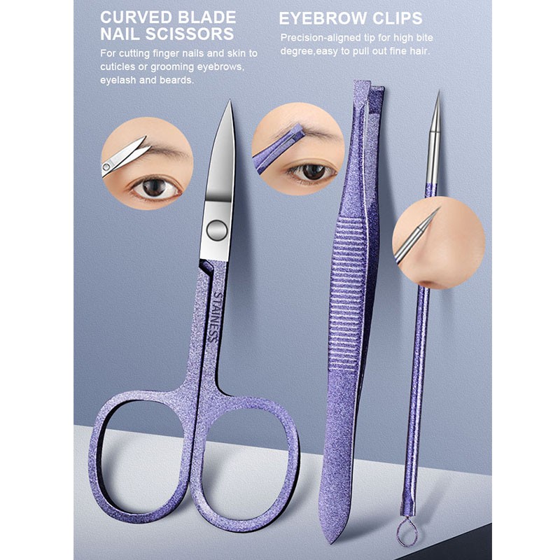 Nail Clipper Set Factory - Hot Sale Stainless Steel Leather Case