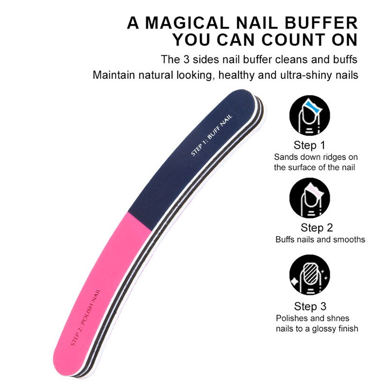 Nail Buffer Factory - Oval 3-way Plastic Shine