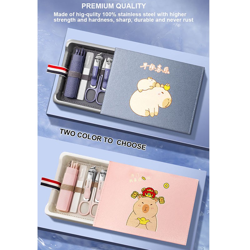 Nail Clipper Set Factory - Hot Sale Stainless Steel Leather Case