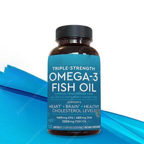 Omega 3 Fish Oil Supplements Manufacturer - Viva Naturals Triple-Strength with EPA and DHA 2200mg 180 Soft Gels