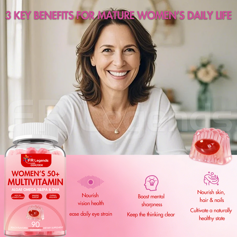 Womens Multivitamin Gummies Manufacturer - OEM Factory Sugar Free 50 Plus with Zinc Natural