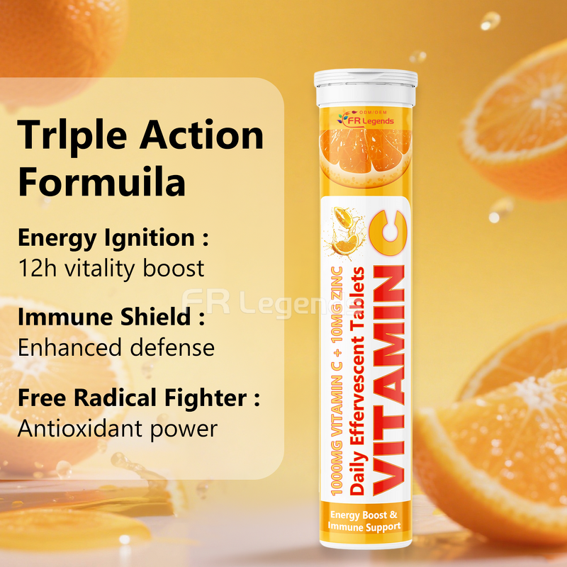 Immune Support Energy Drinks Manufacturer - Vegan Gluten Free with Vitamin C Glutathione Zinc Multivitamin Effervescent