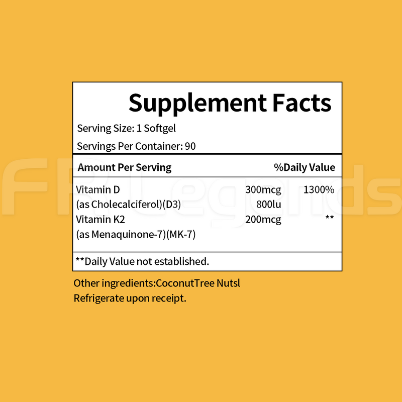 Vitamin D3 K2 Softgels Manufacturer - OEM Private Label with Coconut Oil for Immune & Bone Health