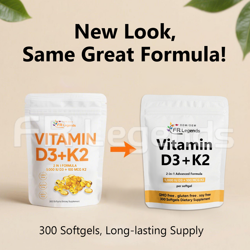 Vitamin D3 K2 Softgel Manufacturer - Hot Sale Support Bone Health Immune System Dietary for Adult