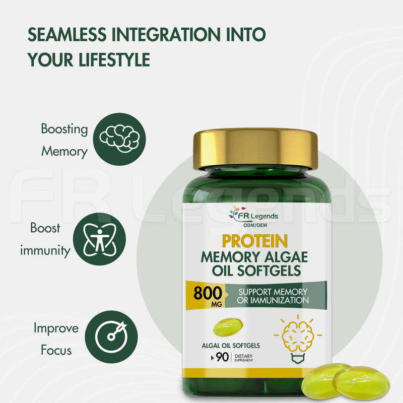 Protein Algal Oil Softgel Manufacturer - OEM Wholesale Brain Focus Support Immune Defense Vitamin Algae Oil