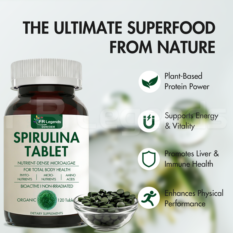Plant Based Spirulina Tablets Manufacturer - Private Label Support Energy Liver Health Protein