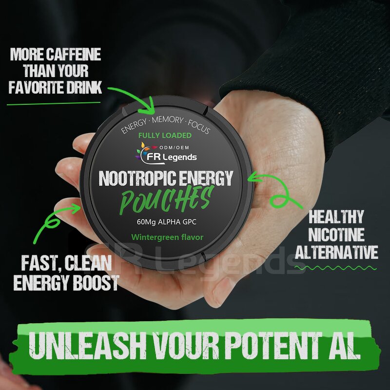 Nootropic Energy Pouch Manufacturer - OEM Custom Flavor L-Theanine Vitamin B6 Caffeine Sugar Free