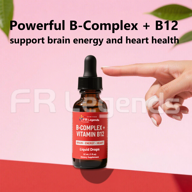 B Complex Drops Manufacturer - OEM Factory Supports Brain Function Energy Vegan Vitamin B12 Liquid
