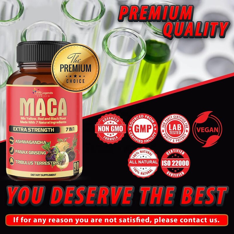 Vegan Maca Ginseng Supplements Manufacturer - OEM Natural Ultra High Potency for Male Enhancement