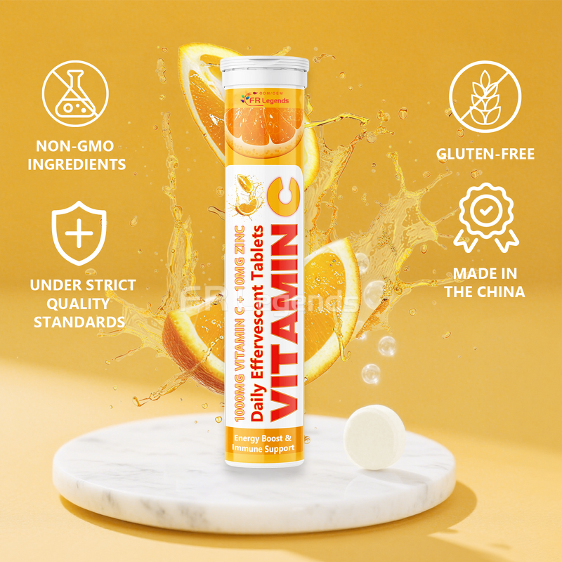 Immune Support Energy Drinks Manufacturer - Vegan Gluten Free with Vitamin C Glutathione Zinc Multivitamin Effervescent