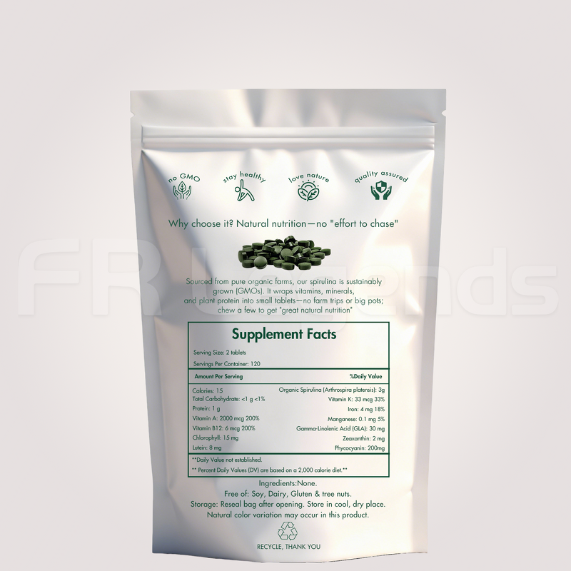 Organic Spirulina Tablet Manufacturer - OEM ODM Support Eye Health Immune System Green Superfood