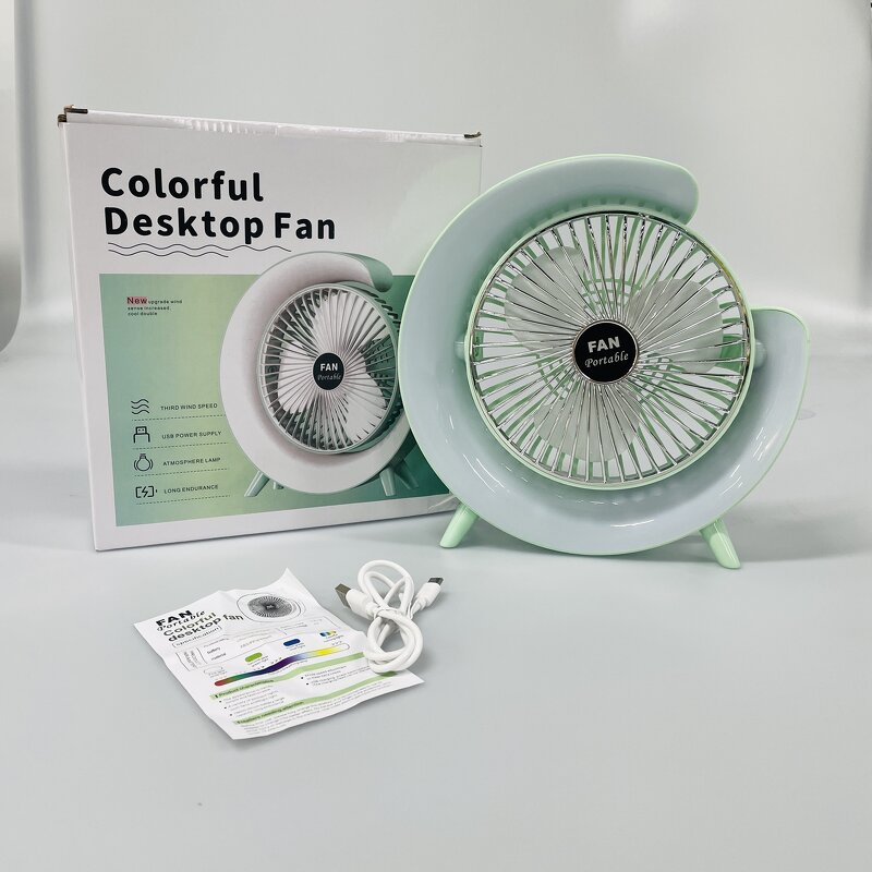 Table Air Circulator Fan - Colorful Night & Portable