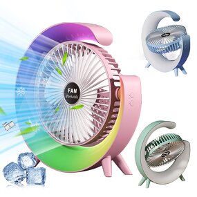 Table Air Circulator Fan - Colorful Night & Portable