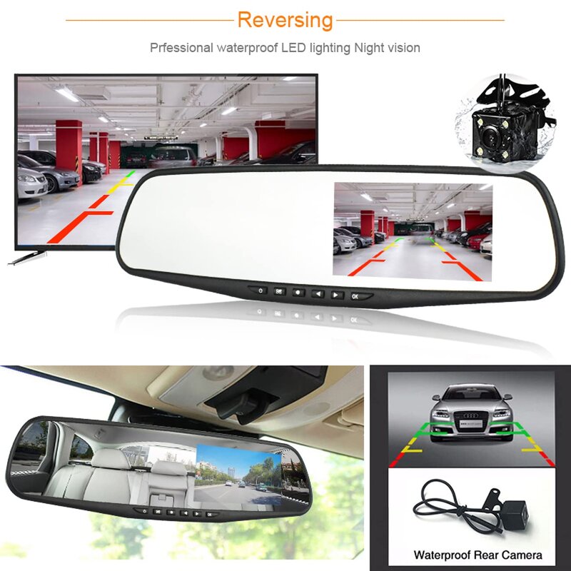 Mirror Dash Cam - 4k & Rearview for Car