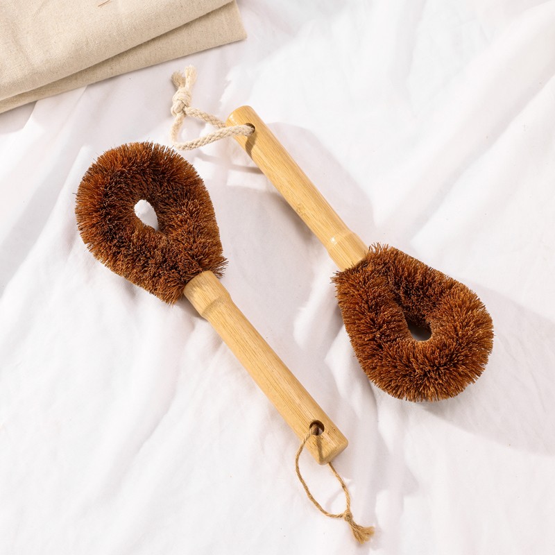 Dish Brush Supplier - Natural Coconut Fiber Bamboo Handle