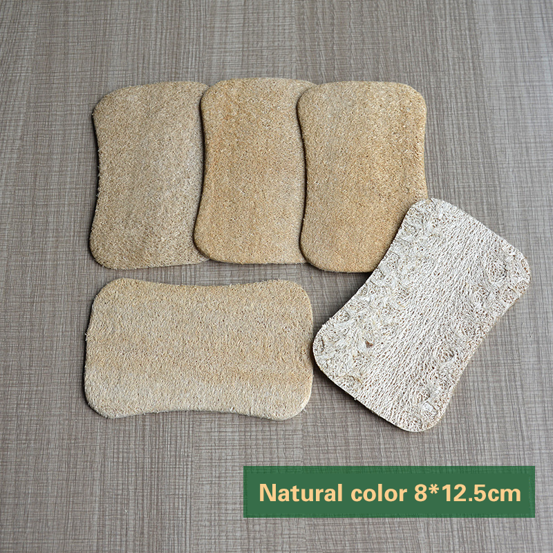 Kitchen Sponge Brush Supplier - Natural Oval Square Loofah
