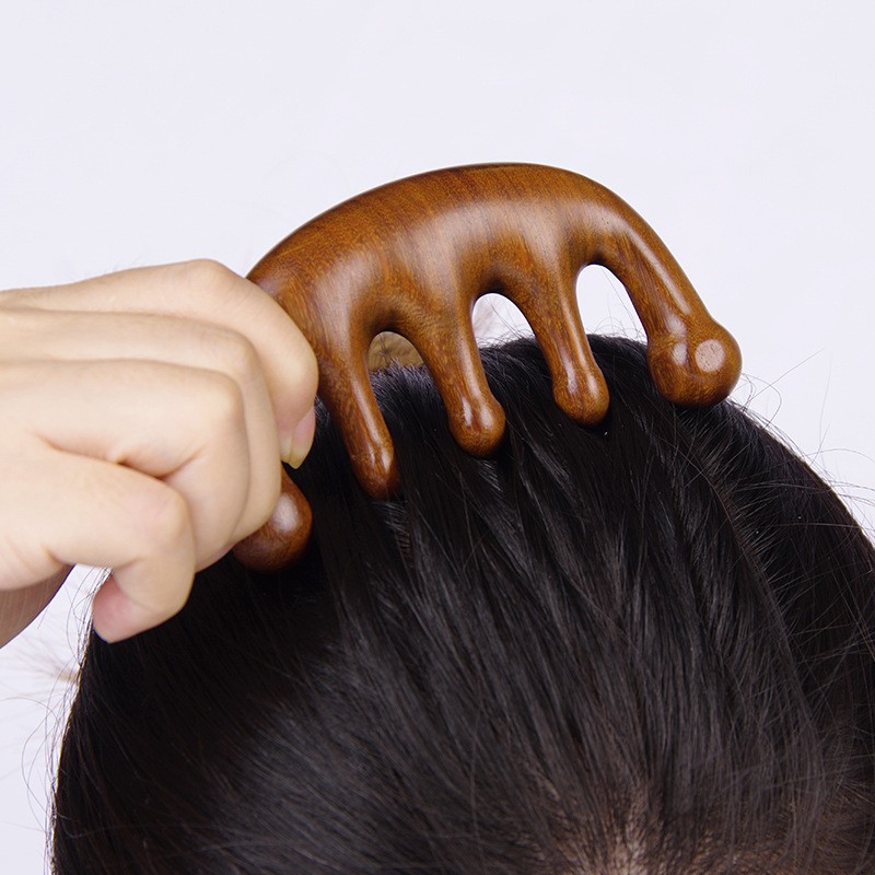 Scalp Massager Comb Factory - Sandalwood Wide Tooth Portable