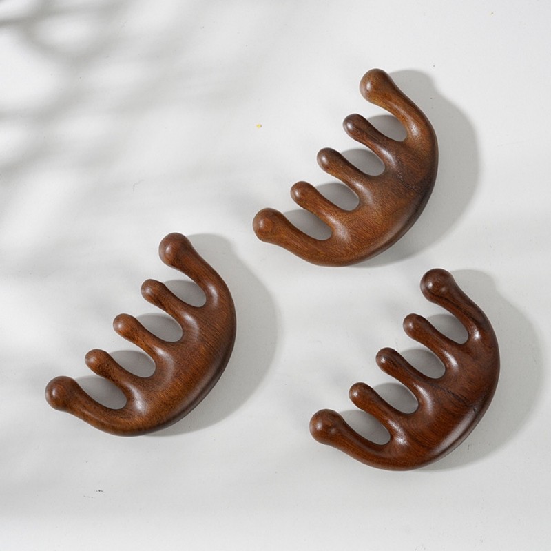 Scalp Massager Comb Factory - Sandalwood Wide Tooth Portable