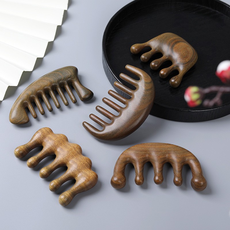 Hair Comb Factory - Natural Green Sandalwood Wide Tooth