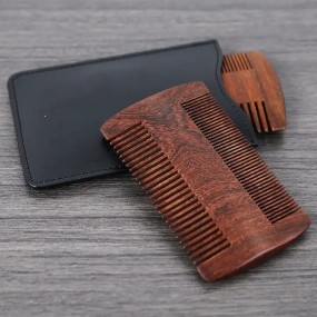 Beard Comb Factory - Custom Logo Double Sided Sandalwood