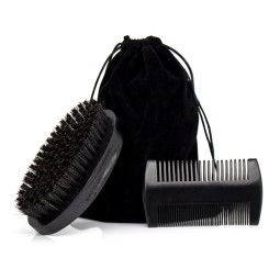 Beard Brush Set Manufacturer - Natural Wild Boar Bristle Wooden