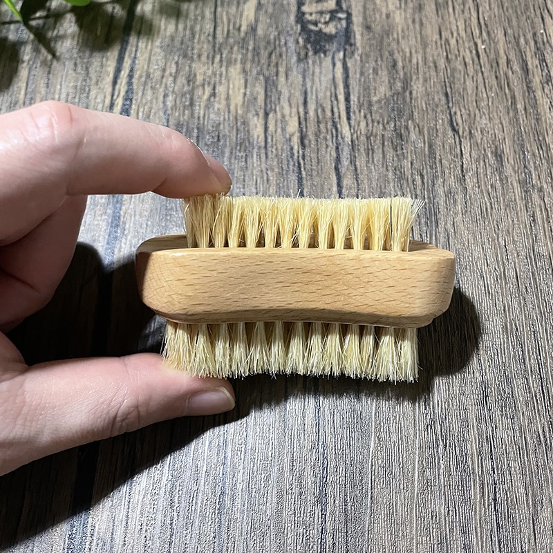 Nail Brush Manufacturer - Custom Logo Double Side Wooden Scrub