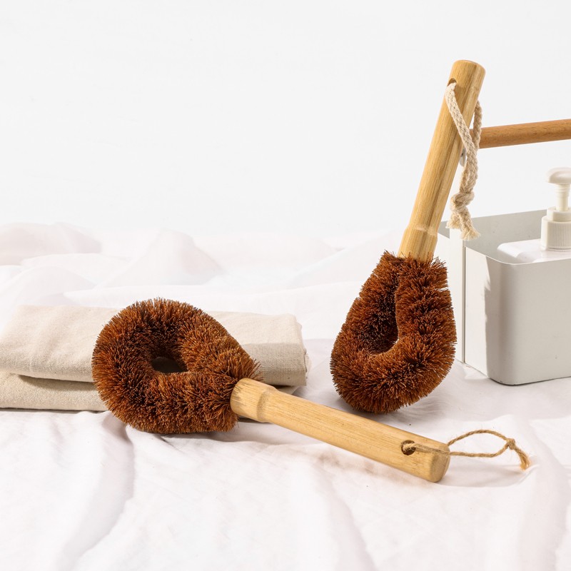 Dish Brush Supplier - Natural Coconut Fiber Bamboo Handle