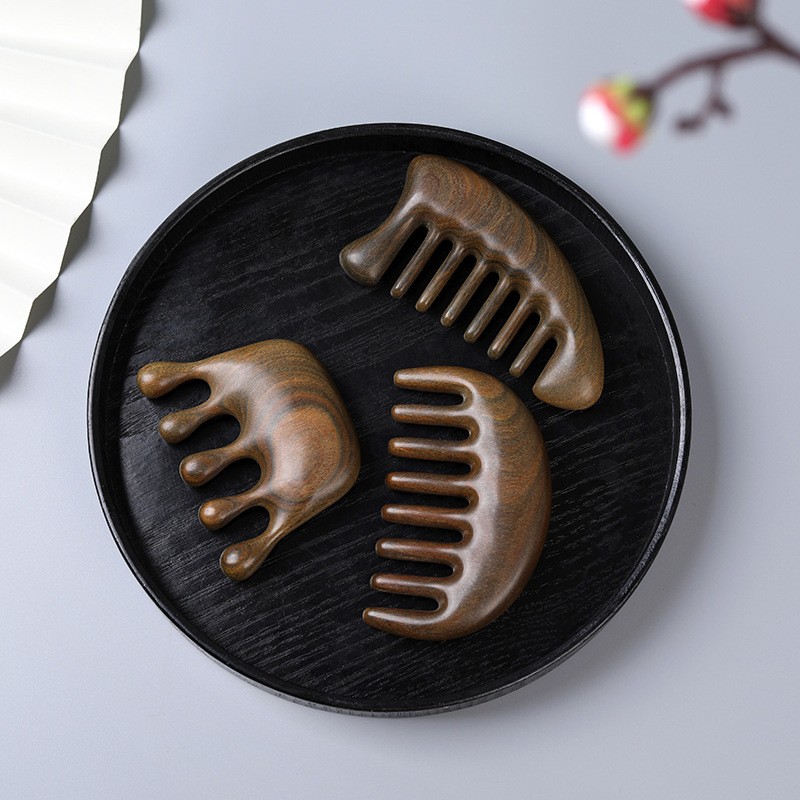 Hair Comb Factory - Natural Green Sandalwood Wide Tooth