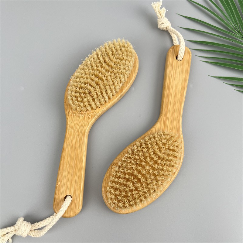 Bath Brush Manufacturer - Natural Bamboo Boar Bristle Long Handle