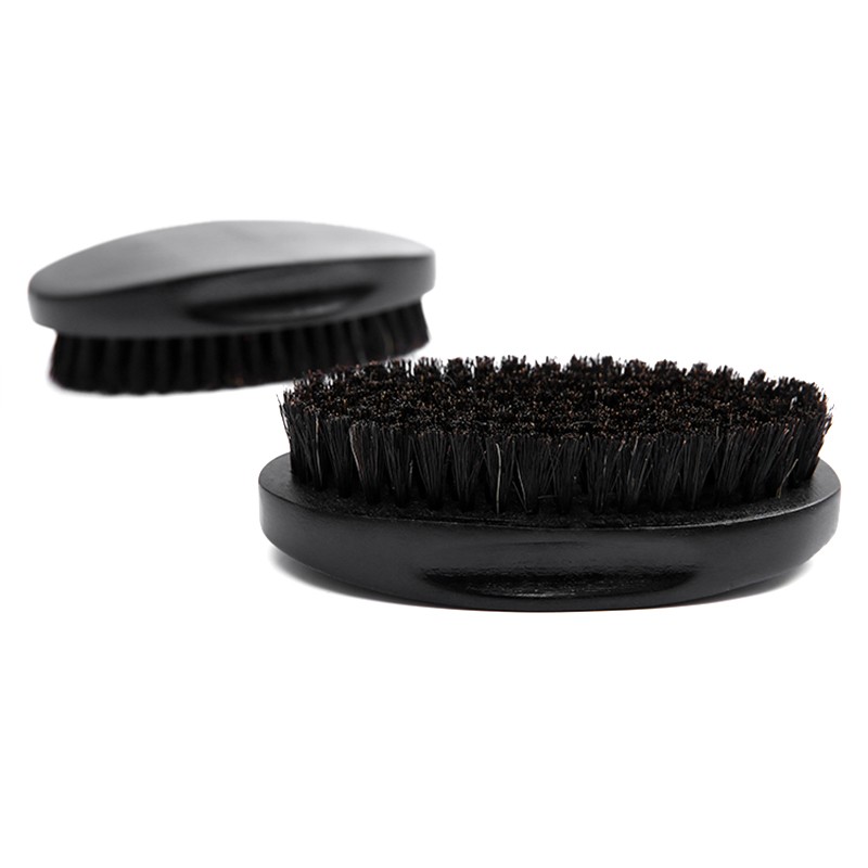 Beard Brush Supplier - OEM Laser Logo Black Wooden Brush