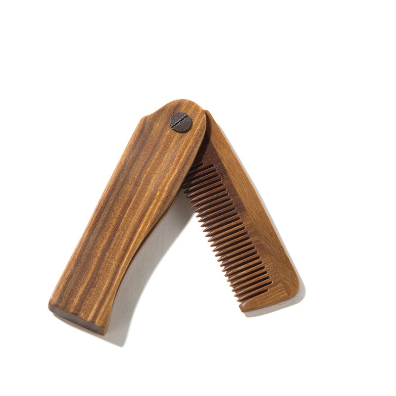 Beard Comb Manufacturer - Wooden Folding Green Sandalwood