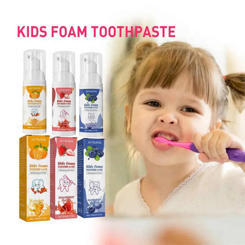 Kids Foam Toothpaste - JAYSUING Natural & Anti-Cavity Protect Gums
