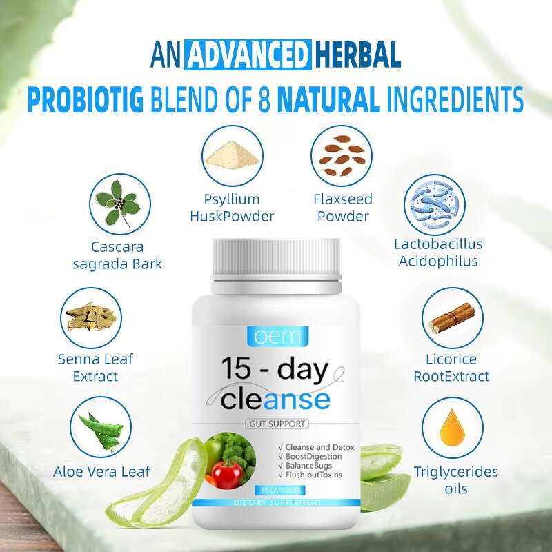 Herbal Colon Support Capsules Manufacturer - OEM Gentle Daily Detox Formula