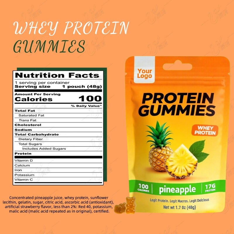 Pineapple Whey Protein Gummies Manufacturer - Private Label Muscle Recovery Supplement