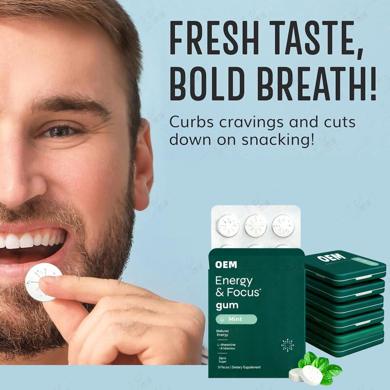 Caffeine Chewing Gum Manufacturer - Private Label Sugar Free Energy Chewing Gum