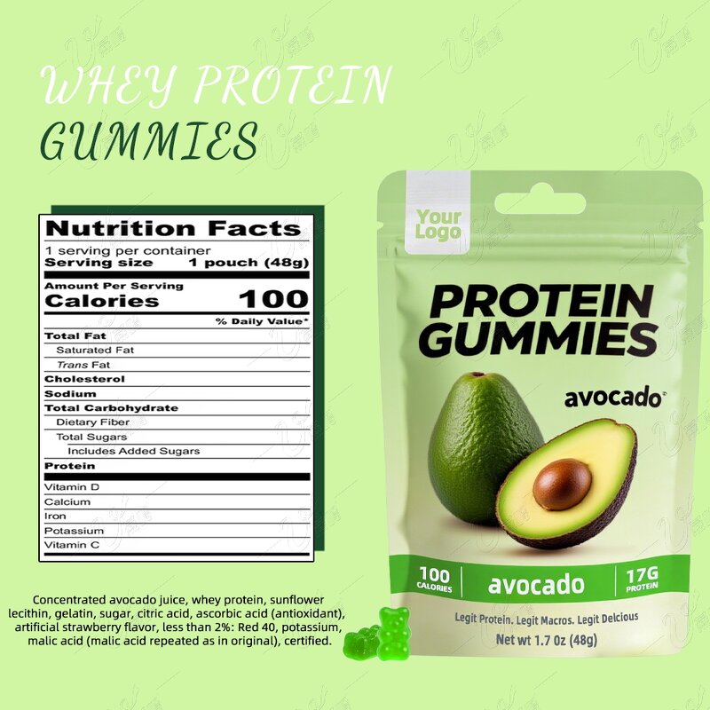 Avocado Whey Protein Gummies Manufacturer - Private Label Muscle Support Supplement