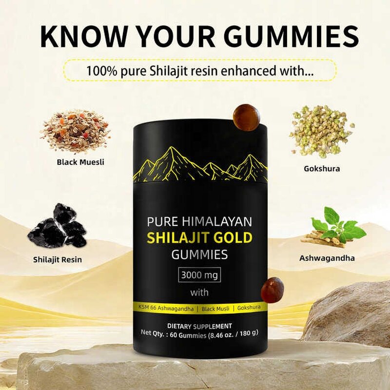 Shilajit Gummy Candy Manufacturer - Organic Himalayan Fudge Supplement with Dietary Fiber for Adults