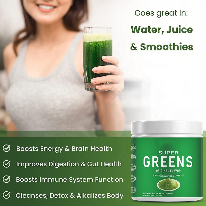Green Superfood Powder Manufacturer - Energy Boost & Detox Supplement for Adults