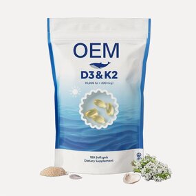 Custom Vegan Softgel Capsules Manufacturer - Vitamin D3 & K2 Supplement